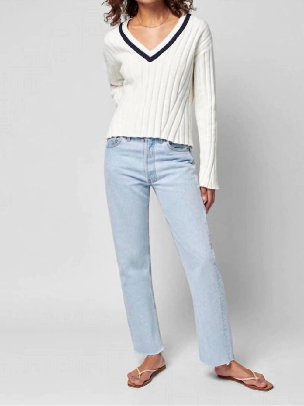 FAHERTY game set cricket sweater in white